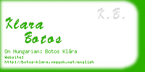 klara botos business card